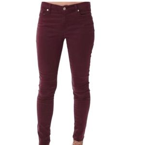 7 for All Mankind Burgundy "Mulberry" b(air) Stretch Skinny Jean 27